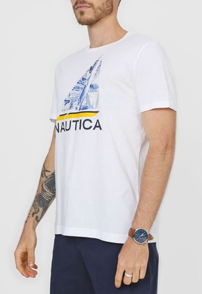 Camiseta Blanco-Azul-Amarillo Nautica