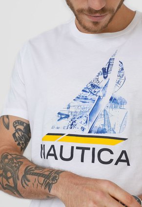Camiseta Blanco-Azul-Amarillo Nautica