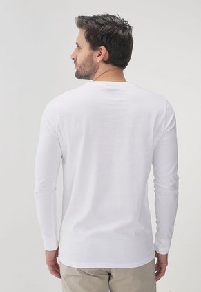 Camiseta Manga Larga Blanco-Negro-Dorado NAUTICA