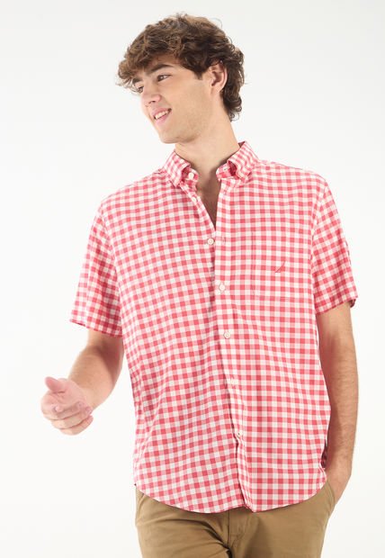 Camisa Rojo-Blanco Nautica