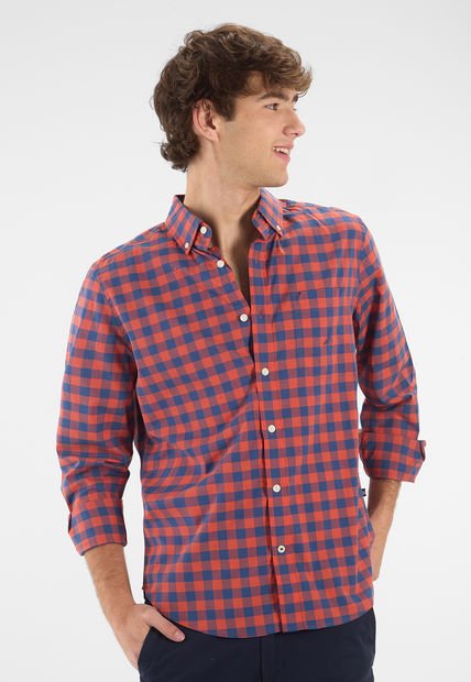 Camisa Rojo-Azul Nautica