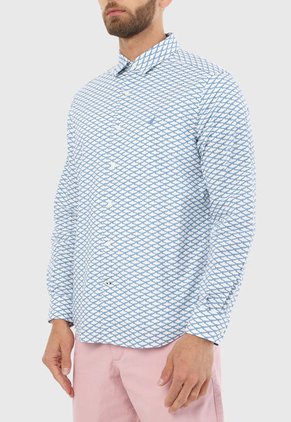 Camisa Blanco-Azul Nautica