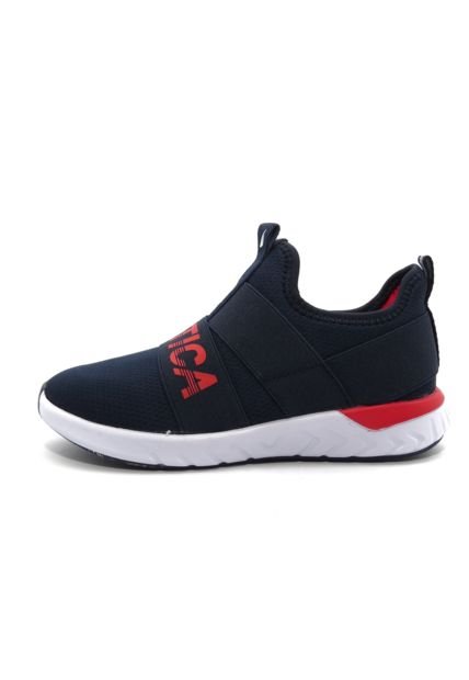 Tenis Nautica Kids Sloats Boys Youth/Navy/Red Logo
