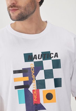 Camiseta Blanco-Verde-Violeta-Naranja NAUTICA