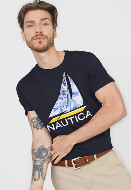 Camiseta Azul-Blanco-Amarillo Nautica