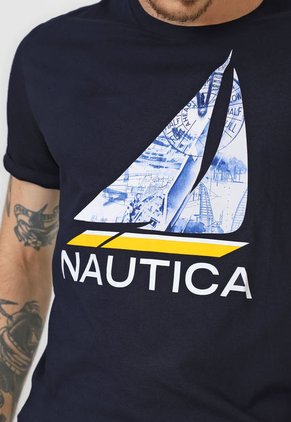 Camiseta Azul-Blanco-Amarillo Nautica