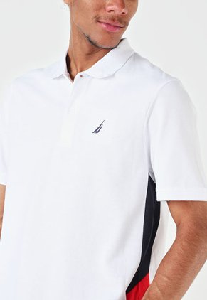Polo Blanco-Azul-Rojo Nautica