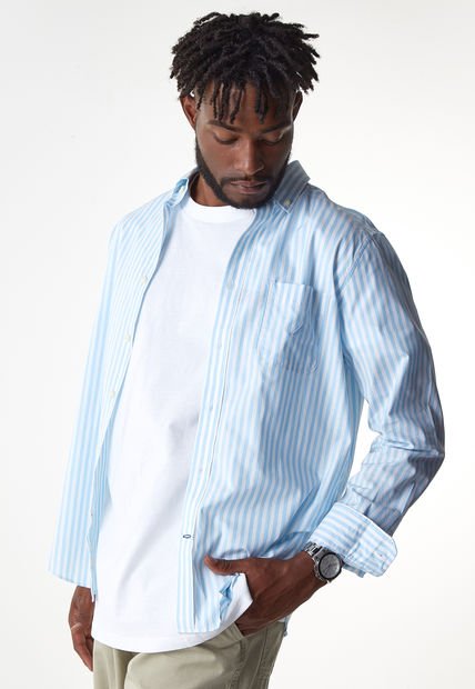 Camisa Celeste-Blanco Nautica