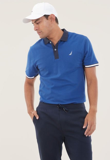 Polo Azul-Blanco Nautica