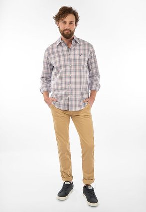 Camisa Blanco-Azul Navy-Fucsia NAUTICA