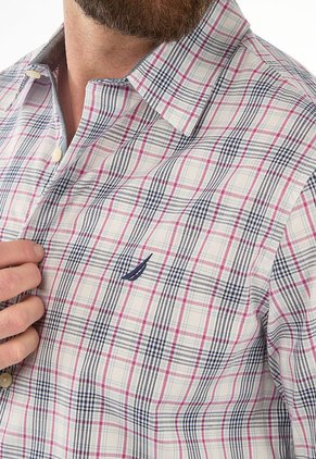 Camisa Blanco-Azul Navy-Fucsia NAUTICA