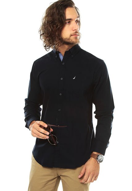 Camisa Azul Navy Nautica