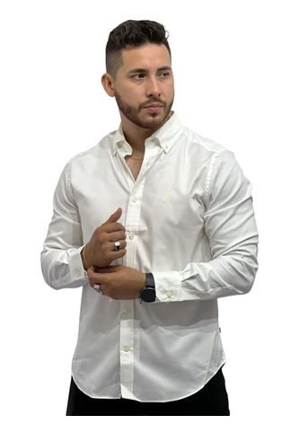 Camisa nautica blanca online manga larga