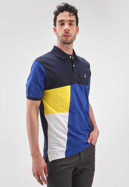 Polo Azul-Amarillo-Blanco NAUTICA