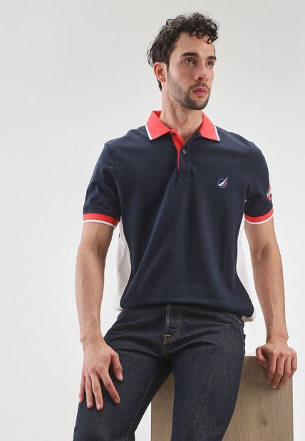 Polo Azul-Rojo-Blanco NAUTICA