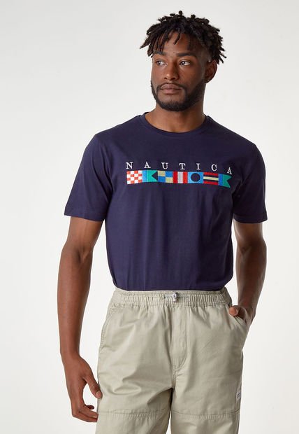 Camiseta Azul Navy-Multicolor Nautica