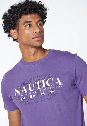 Camiseta Violeta-Blanco-Amarillo Nautica
