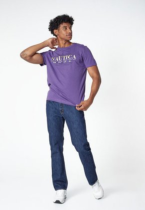 Camiseta Violeta-Blanco-Amarillo Nautica