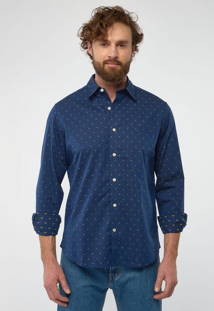 Camisa Azul Navy-Beige NAUTICA