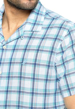 Camisa Azul-Blanco Nautica