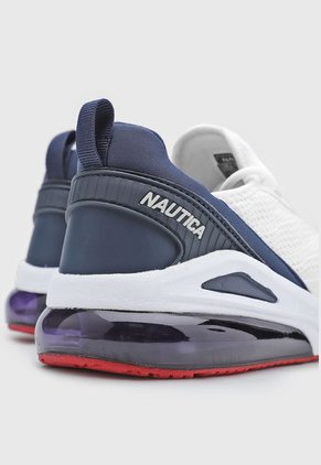 Tenis Lifestyle Blanco-Azul Navy-Rojo Nautica Latigo