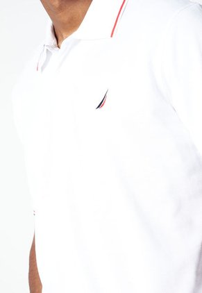 Polo Blanco-Azul-Rojo Nautica