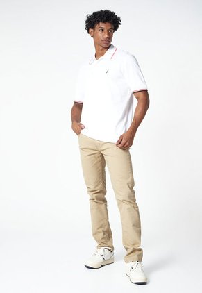 Polo Blanco-Azul-Rojo Nautica