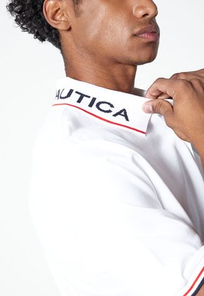 Polo Blanco-Azul-Rojo Nautica