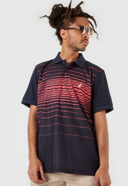 Polo Azul Navy-Coral Nautica