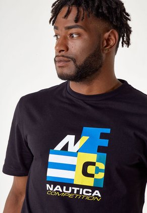 Camiseta Negro-Multicolor Nautica
