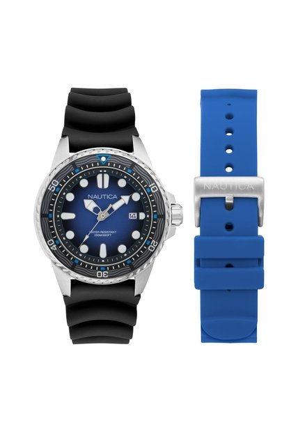 Relojes Nautica Hombre NCT Sea Dive. Silicona Negro NAPSDF504