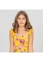 Vestido Corto NAUTY BLUE Para Niñas De Flores Amarillo 4987 de Nauty Blue