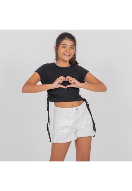 Short Para Niñas En Denim Blanco 8401