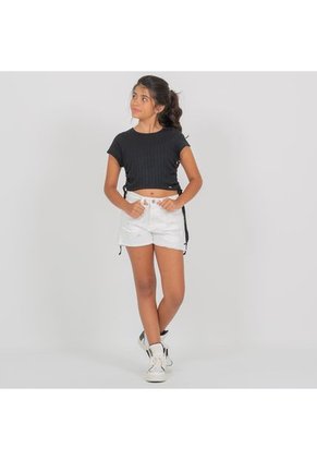 Short Para Niñas En Denim Blanco 8401