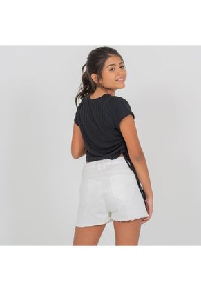 Short Para Niñas En Denim Blanco 8401