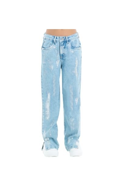 Boyfriend Jean Con Efecto Foil Gris NAUTY BLUE 19312