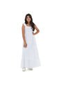 VESTIDO LARGO PARA NIÑAS EN OJALILLO BLANCO DE NAUTY BLUE 40063 de Nauty Blue