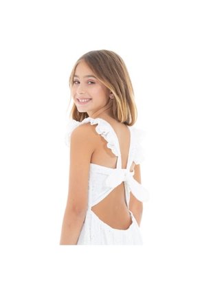 Vestido Largo Para Niñas En Ojalillo Blanco NAUTY BLUE 40113