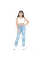 Girlfriend Jean Para Niñas Estampado Con Flores Azul Medio NAUTY BLUE 19271 de Nauty Blue
