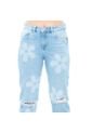 Girlfriend Jean Para Niñas Estampado Con Flores Azul Medio NAUTY BLUE 19271 de Nauty Blue
