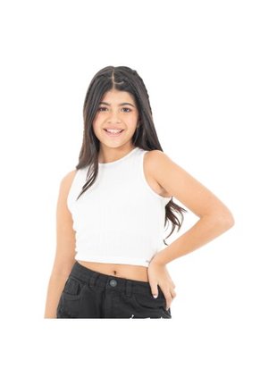 CROP TOP PARA NIÑAS BLANCO DE NAUTY BLUE 50632