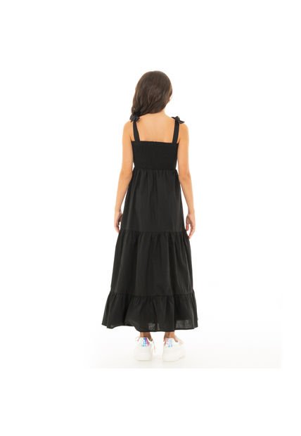 Vestido Largo Negro Nauty Blue Para Niñas 40025
