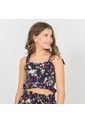 Conjunto De Flores Nauty Blue Para Niña Azul Crop Top Y Falda 2314 de Nauty Blue