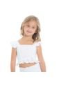Crop Top Y Falda-short En Ojalillo Color Blanco Para Niñas NAUTY BLUE 2390 de Nauty Blue