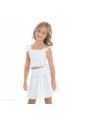 Crop Top Y Falda-short En Ojalillo Color Blanco Para Niñas NAUTY BLUE 2390 de Nauty Blue