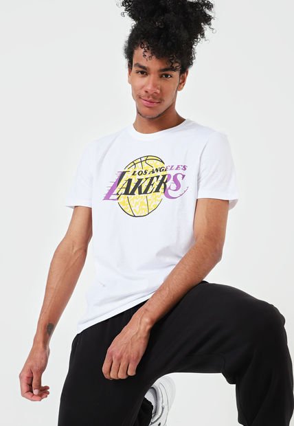 Camiseta Blanco-Violeta-Amarillo NBA Los Angeles Lakers