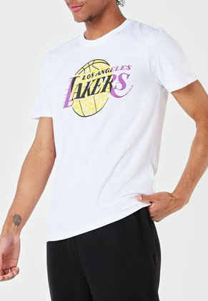 Camiseta Blanco-Violeta-Amarillo NBA Los Angeles Lakers