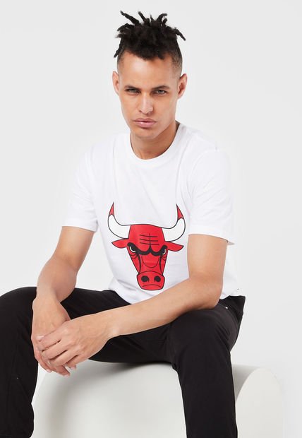 Camiseta Blanco-Rojo-Negro NBA Masculino