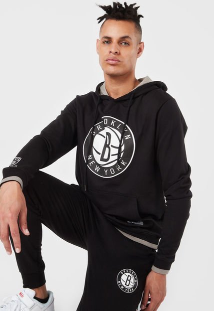 Hoodie Negro-Blanco NBA Brooklyn Nets
