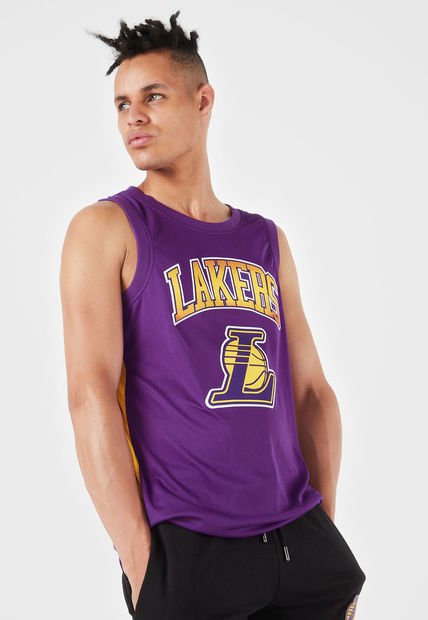Camiseta Esqueleto Violeta-Amarillo NBA Masculino